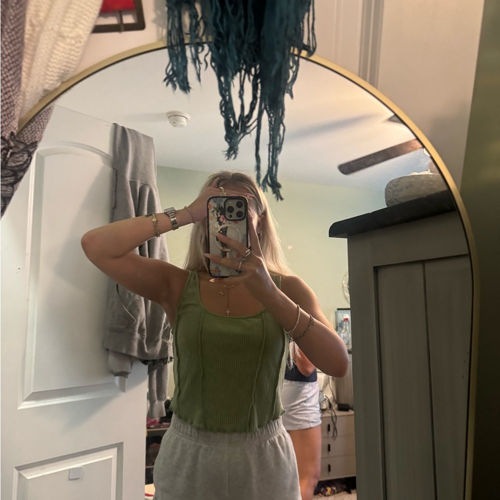 Wild Fable Olive Ribbed Tank Top